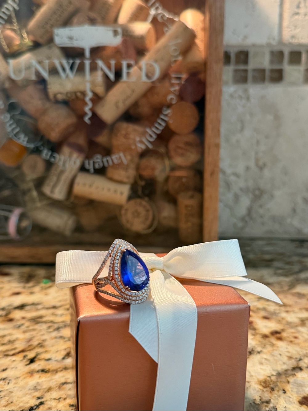 Rare Couture LeVian Blue Tanzanite Ring 18k Rose Gold 1 3/4 carat total diamond